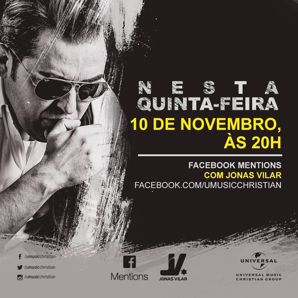Nesta quinta-feira 10/11, às 20h teremos Facebook Mentions com o @eujonasvilar p... instagram.com/p/BMj9T-rBBB9
