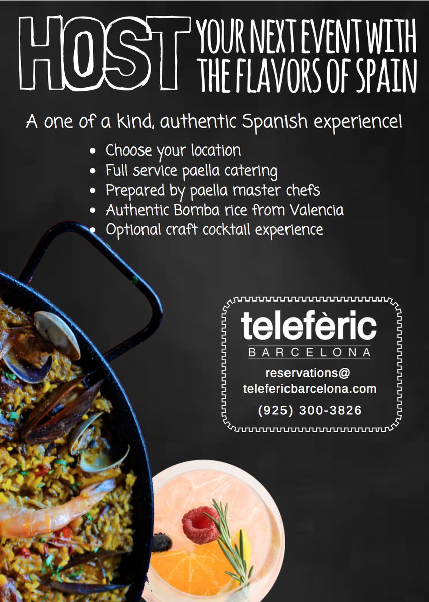 Let us take care of YOUR next paella party! Email us: reservations@telefericbarcelona.com .