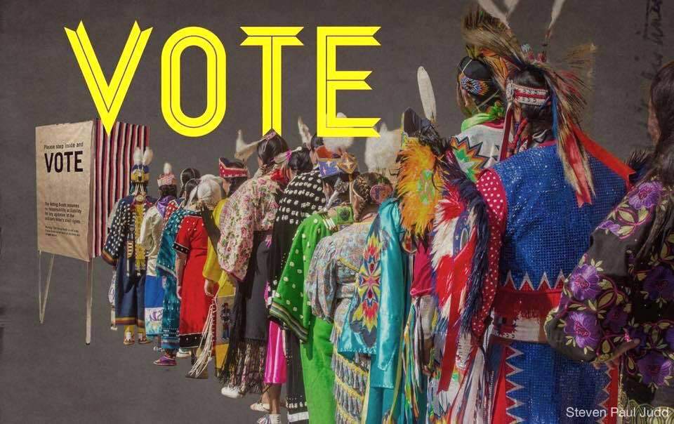 Make your voices heard Indian Country. GO VOTE. Image by Steven Paul Judd #VoteLikeItsGrandEntry #NativeVote16 #NativeElect16