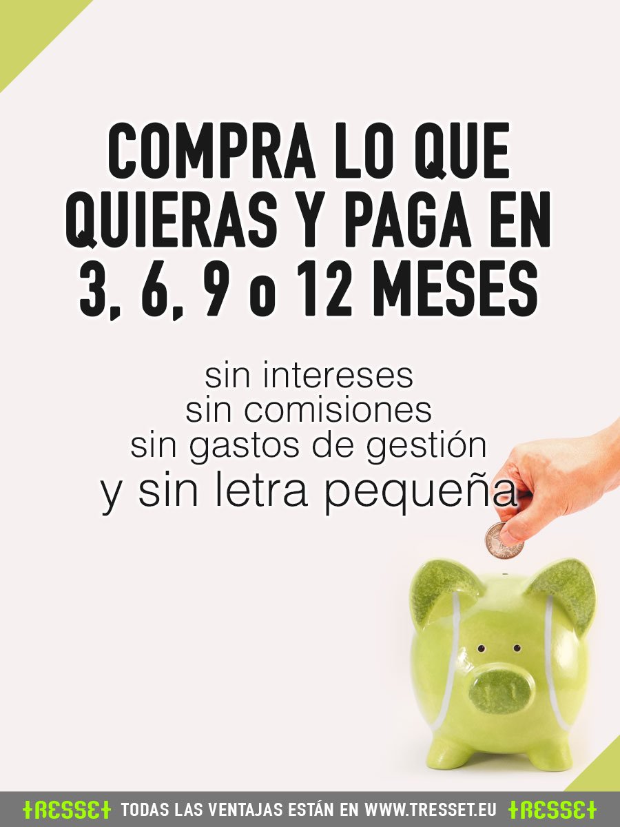 tressetsports's tweet photo. Recordamos que en #TRESSET puedes pagar tus compras en plazos de 3, 6, 9 o 12 meses. Sin intereses ni letra pequeña: https://t.co/oSA6iTXhsB https://t.co/ZL4Z1JBwSH