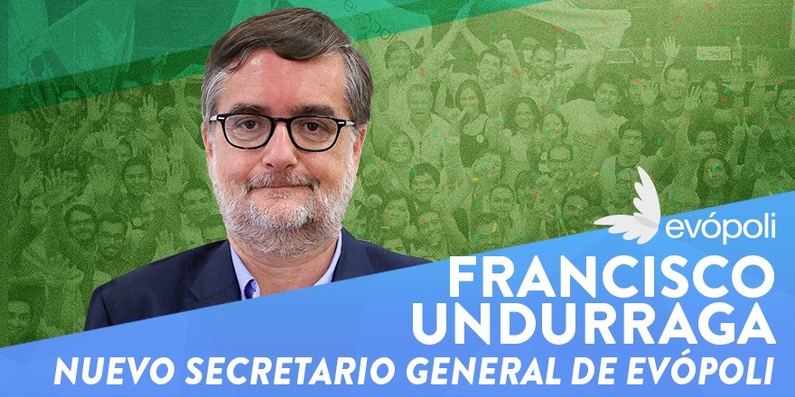 evopoli's tweet photo. Le damos la bienvenida a nuestro nuevo Secretario General @Panchoundurraga! https://t.co/kmm3rE3PEC