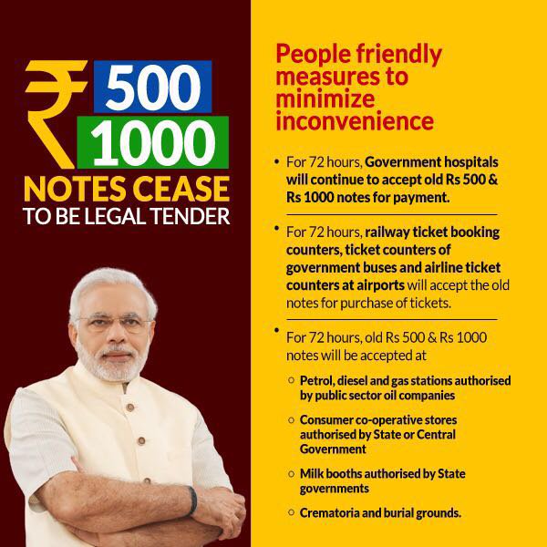 AshiWords's tweet photo. Surgical Strike on...
◾Black money
◾Corruption
◾Terror funding
◾Benaami property
In single stroke. 56" ☺☺
#IndiaFightsCorruption https://t.co/EqR1i3iYMG