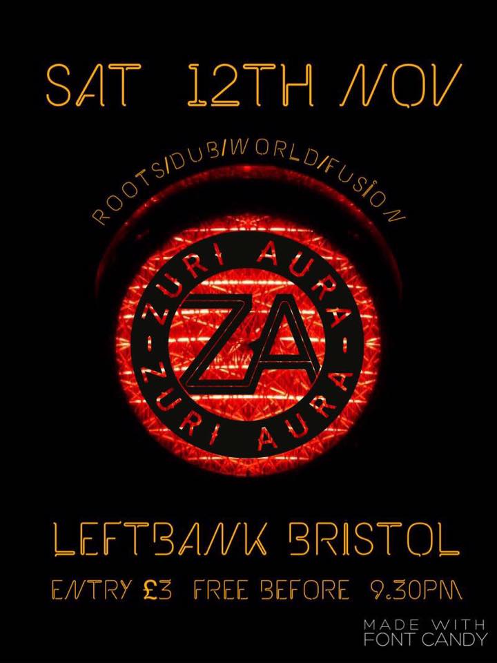 TONIGHT! <a href="/ZuriAura/">Zuri Aura</a> Live! Music from 10.30pm
Reggae-Dub Funk Fusion!