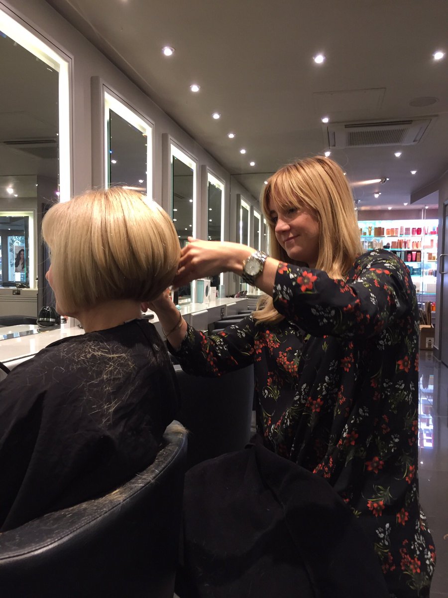 KenKennadys's tweet photo. Our training manager @NikkiHumphrey_ perfecting a graduated bob in the salon @KennadysSalon https://t.co/PaWT49GDLD