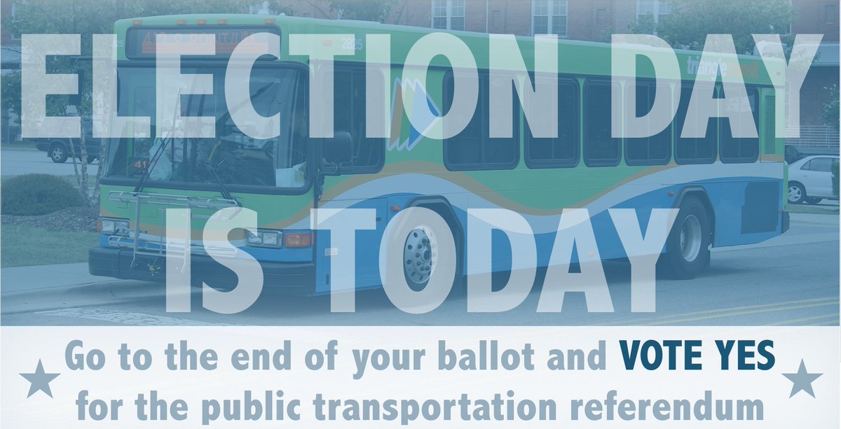 WakeForTransit's tweet image. Today is election day! Wondering exactly how to vote FOR public transportation? Find out here. #WakeForTransit movingwakeforward.com/vote