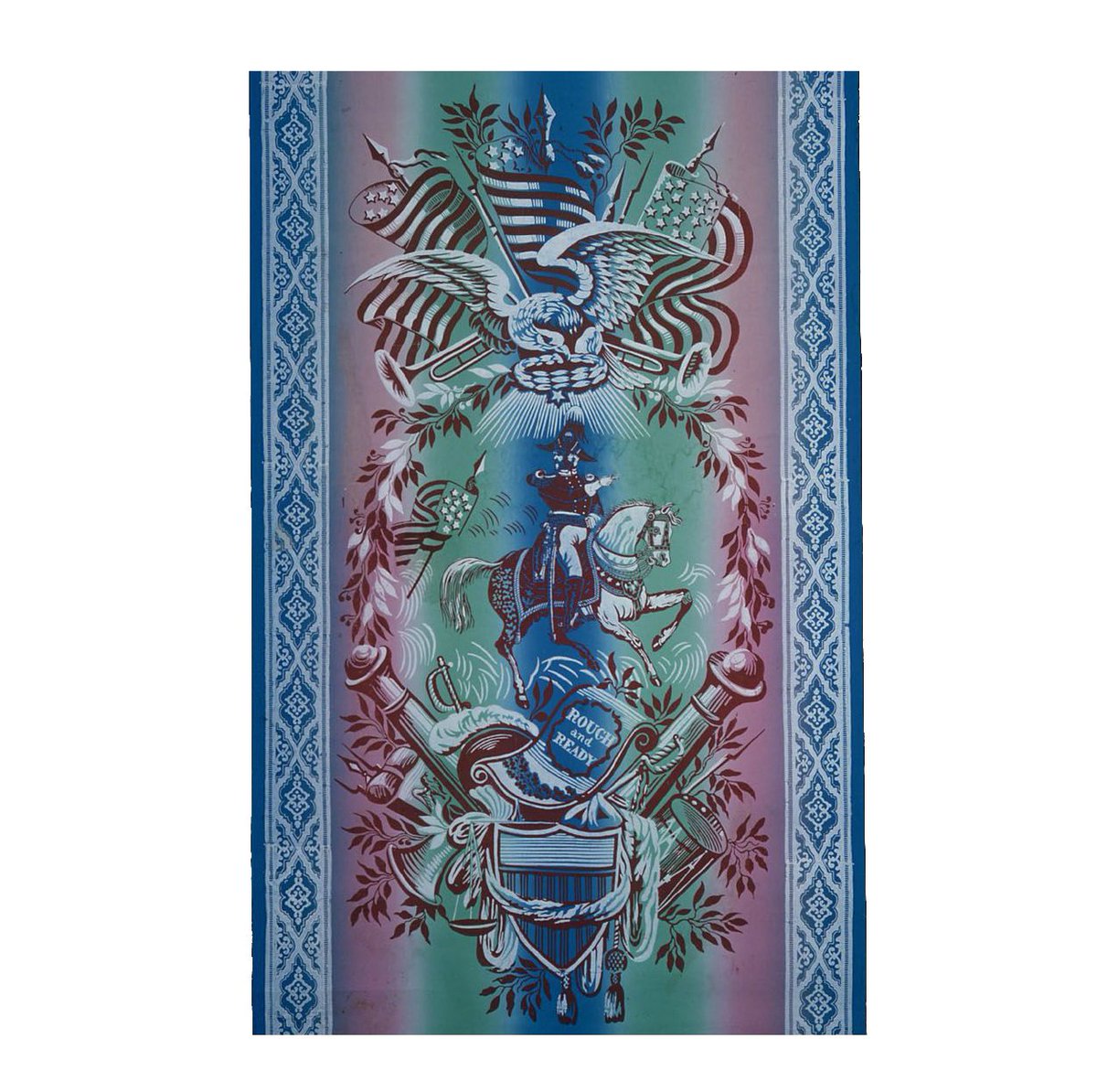 oldsturbridge's tweet photo. This window shade depicting “Rough and Ready” presidential candidate Zachary Taylor dates to his 1848 campaign. #curatorspicks #ElectionDay https://t.co/z4oYAwXzHS