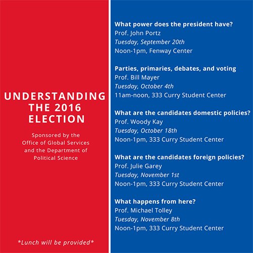 Already voted? What happens from here? Join Professor Michael Tolley for a discussion of what's next. Join today at noon in 333 Curry!