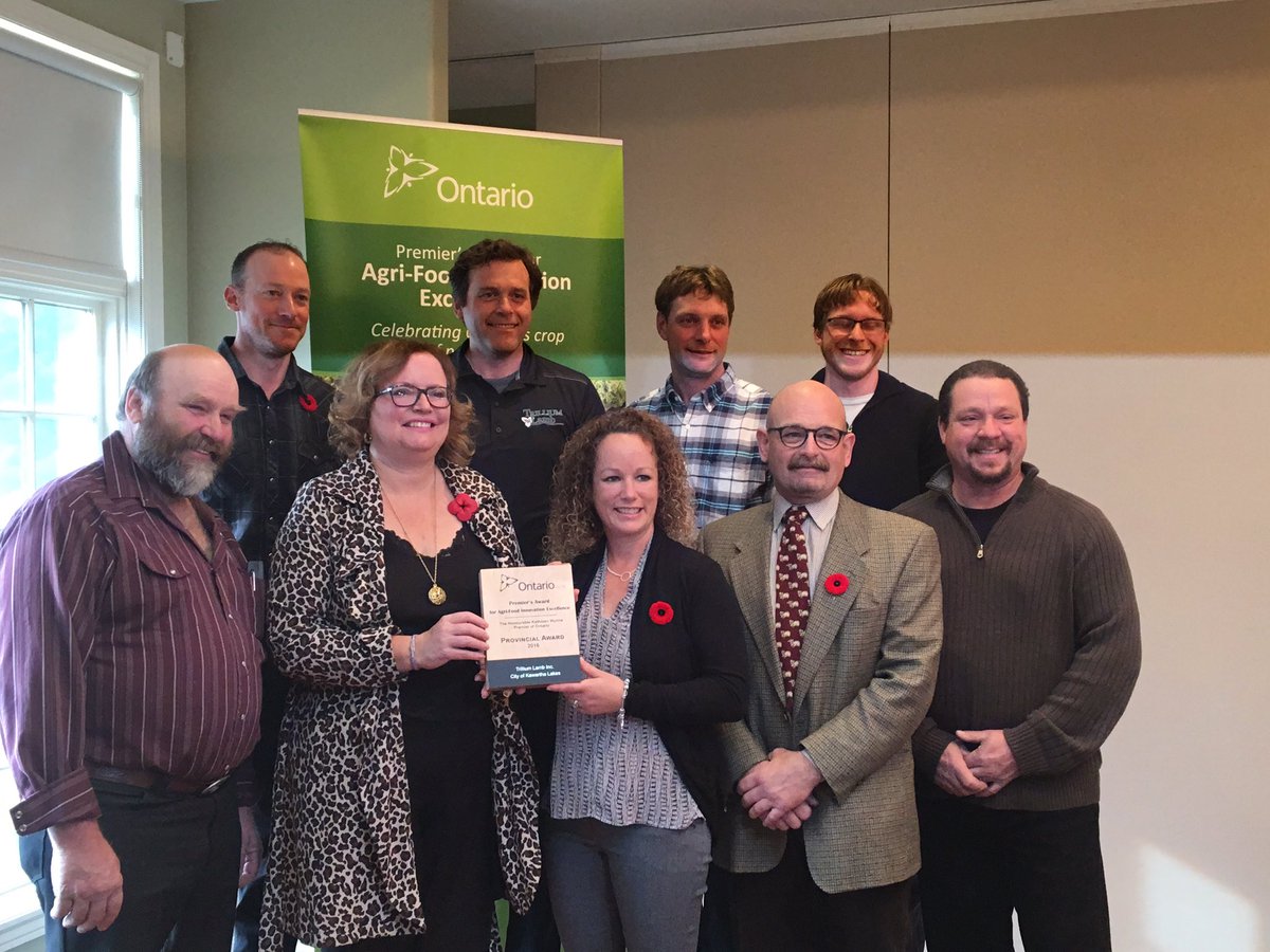 Congratulations to <a href="/TrilliumLamb/">Trillium Lamb</a> on receiving the Premier's Award for Agri-Food Innovation Excellence!  <a href="/KMaloneyAg/">Kelly Maloney</a> <a href="/kawarthalakes/">Kawartha Lakes</a>