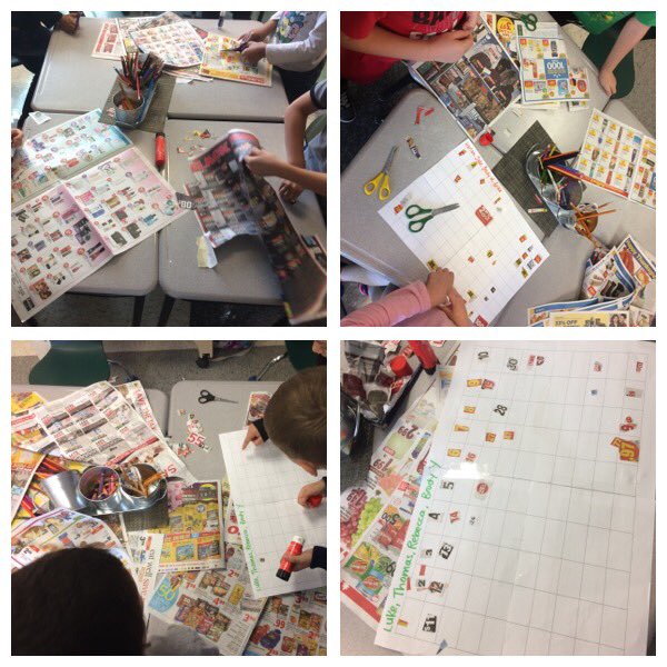 Gr2_HT's tweet photo. Students are collaborating to find all the numbers in the 100's chart using media print. #HT #sccdsb https://t.co/MCTIW2o5hX