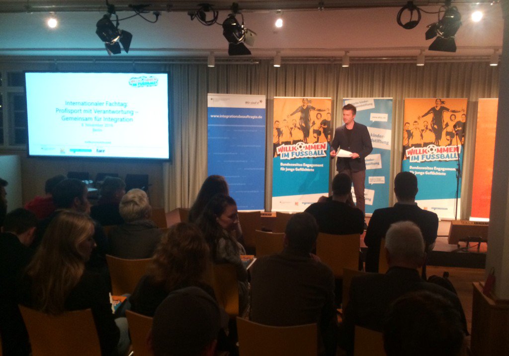 EFC_Football's tweet photo. ECA participates in #Willkommenimfussball conference in #Berlin & presents #90minsForHope charity initiative. #CSR https://t.co/8COghTsIEw