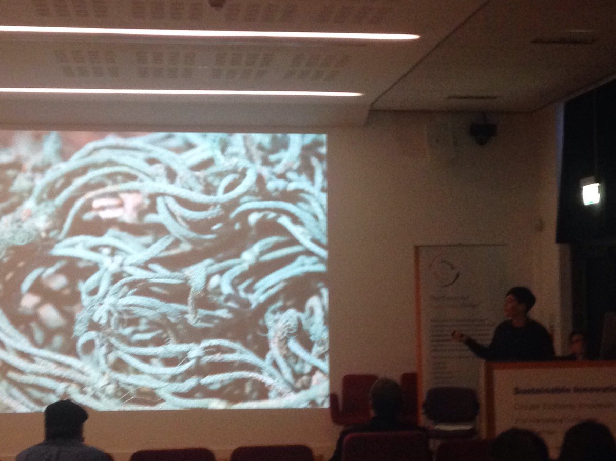 ClairePotter's tweet photo. The 'elephant in the room' - how can we reuse the materials found in most ghost gear - not just nylon? @GGGInitiative #SusIn16 #ghostgear https://t.co/5wzDZDj5YL