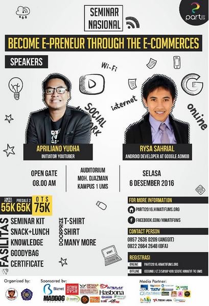 Himatif mempersembahkan : SEMINAR NASIONAL 16 
Ayo buruan daftar nanti kehabisan lhoo! #parti16 #himatifums <a href="/solomediapromo/">Solomediapromo</a> <a href="/umsurakarta/">UMS Surakarta</a>