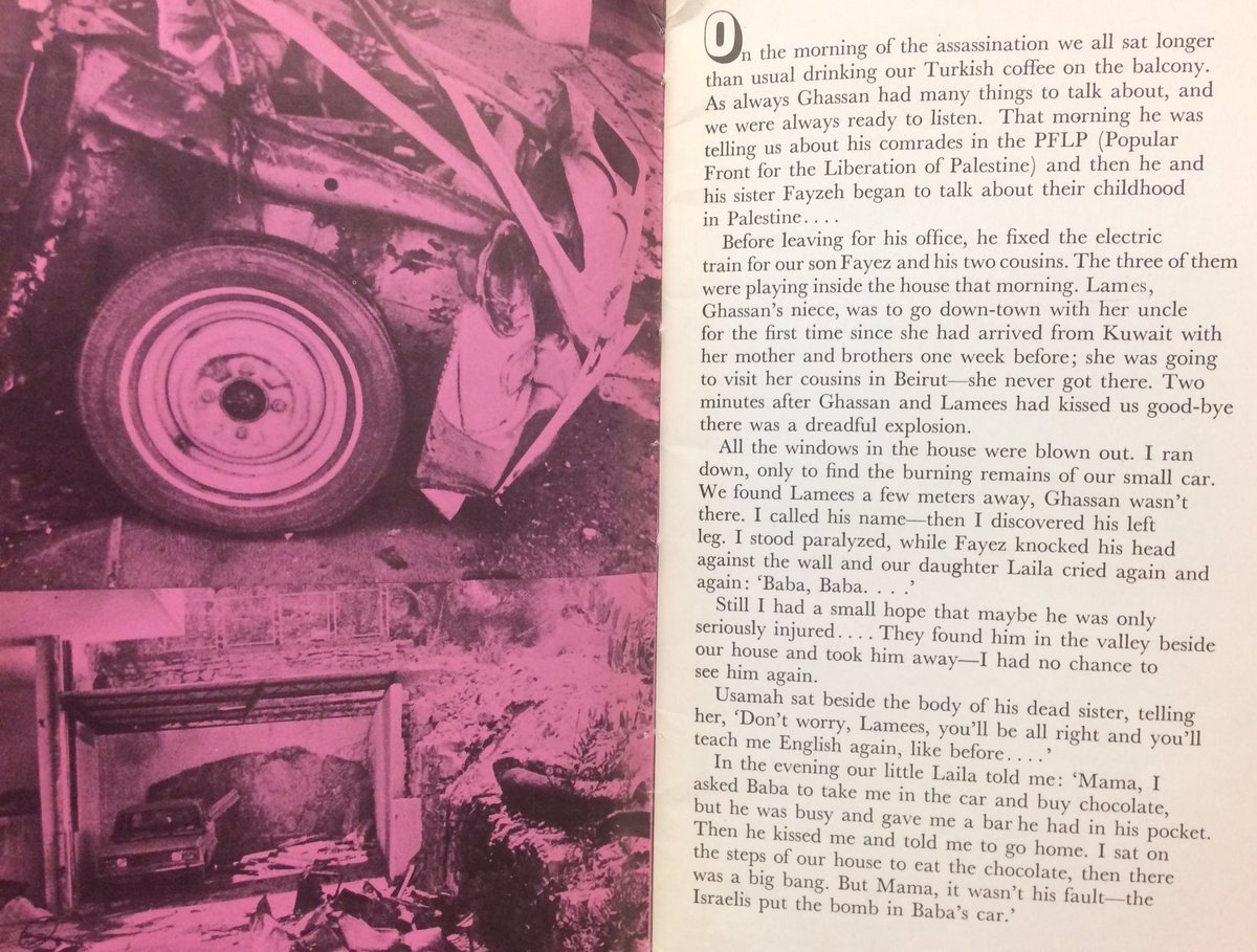 Anni Kanafani's account of the morning of the killing of her husband Ghassan Kanafani and his niece, Lamees.