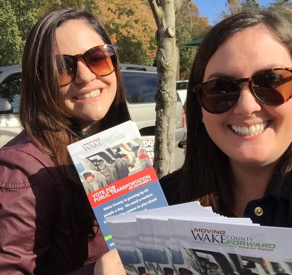 catiekraig's tweet photo. @NatJGriffith and I are out working the polls for #WakeForTransit! If you only do one thing today make sure you get out to vote! 🇺🇸 https://t.co/U7DXBB2gOG