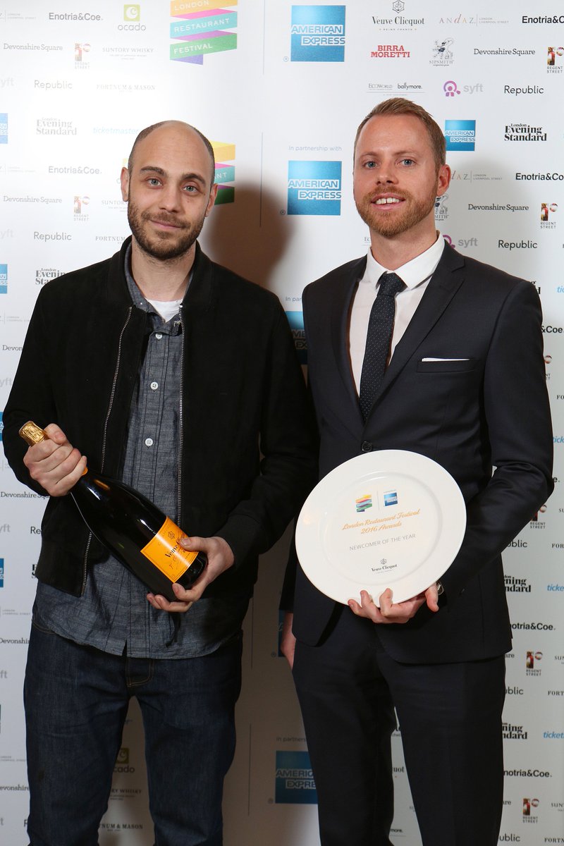 LRF2021's tweet photo. #LRFAWARDS2016 Newcomer of the Year goes to... Ben Champman from @SmokingGoatSoho #LRF2016 #EatOctober Congratulations! https://t.co/BHFOwf6r4Q