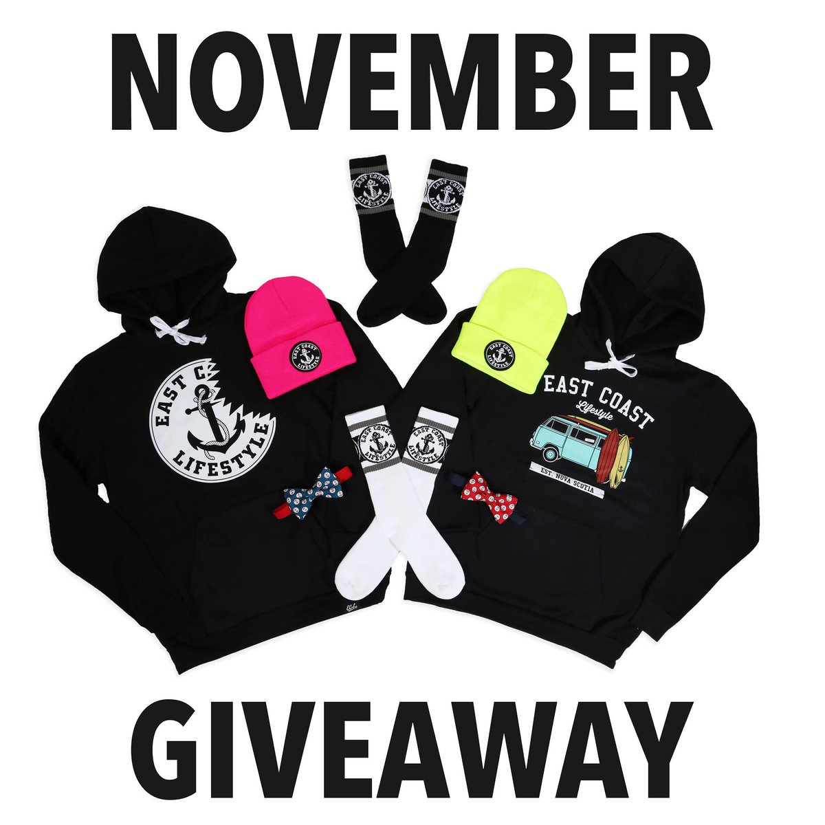 EASTCOASTLIFEST's tweet image. RETWEET OR TAG A FRIEND YOU'D SHARE WITH TO WIN OUR NEWEST GEAR!!

SOCKS, BOW TIES, NEON TOQUES &amp;amp; MORE ONLINE! EASTCOASTLIFESTYLE.COM