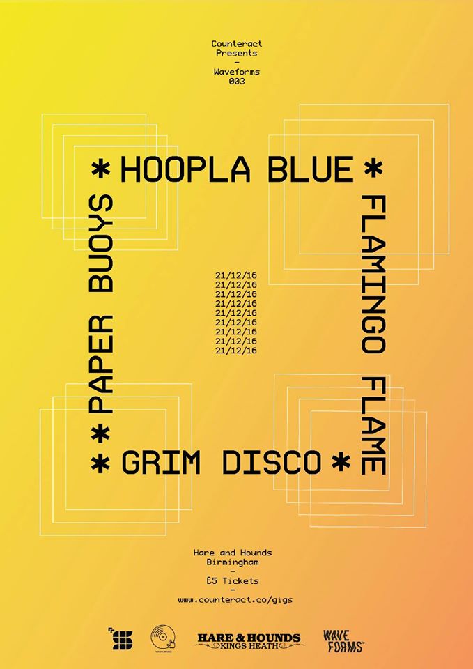 We'll be headlining <a href="/counteract_co/">𝗖𝗢𝗨𝗡𝗧𝗘𝗥𝗔𝗖𝗧</a>'s @waveformsbrum show Dec 21st w/ @FlamingoFlameUK <a href="/PaperBuoysBand/">PAPER BUOYS</a> <a href="/grimdiscoband/">Grim Disco</a> bit.ly/2fXH7OH