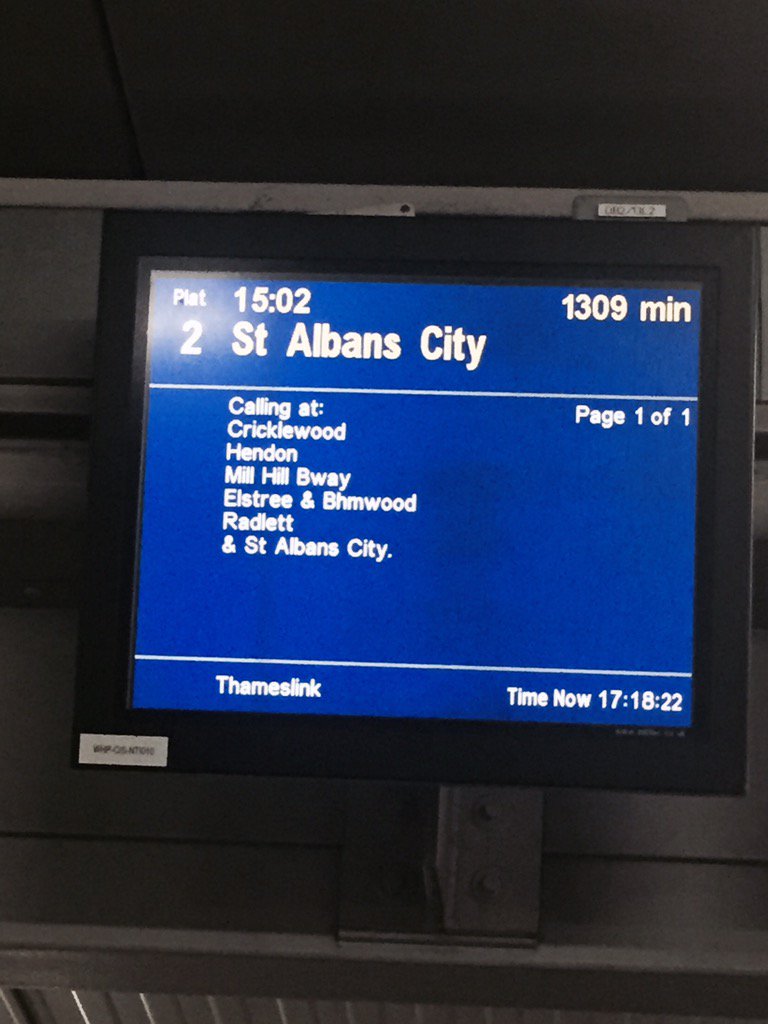 La_Dilch's tweet photo. Take a bow #firstcapitalconnect you've outdone yourself 1309 minutes late .Surely this must be a record #thameslink https://t.co/ZLWjbB3aQR