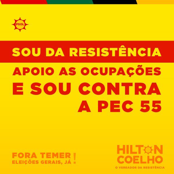 Hilton_Coelho's tweet photo. #LutarÉumDireito #ContraPEC241 #ContraPEC55 #PECdoFimDoMundo #GreveGeral #ForaTemer #EleiçõesGeraisJá https://t.co/uRDEyP0TWa