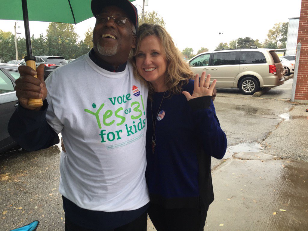 Honored to meet Adrian Robinson who is still campaigning hard for our kids! #YesOn3forKids #NowOrNever