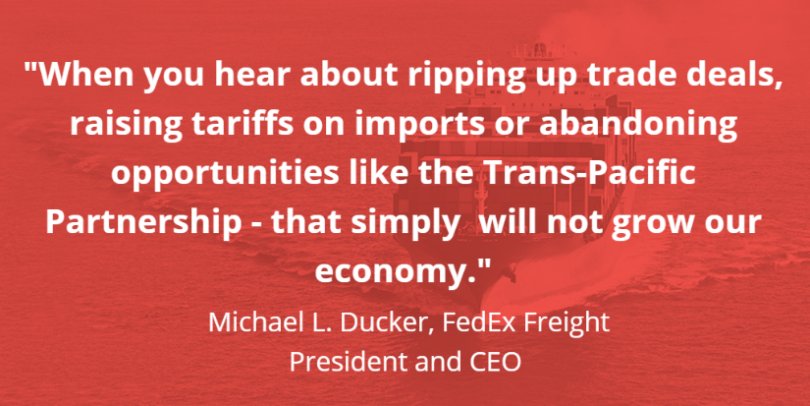 TPP4Jobs's tweet photo. .@FedEx Freight CEO explains why opposing #trade agreements is dangerous for the US economy: https://t.co/4DUTMUIl68 #TPPNow https://t.co/G0wyr5GrlL