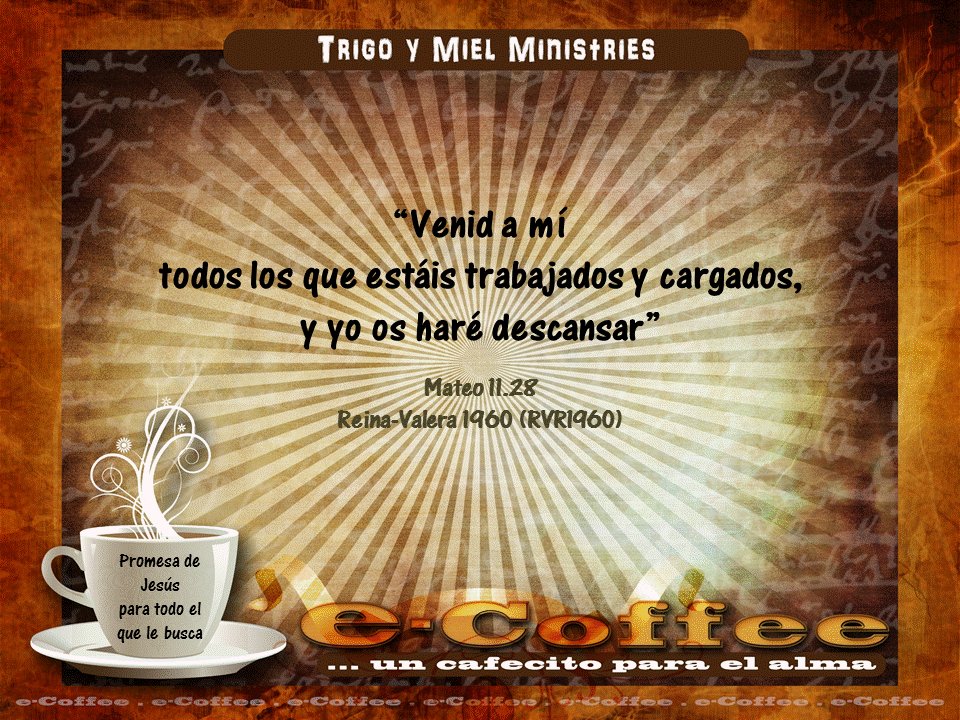 1eCoffee's tweet photo. #USA escucha la voz de #Dios a través de su Hijo #Jesús:
“Venid a mí todos los que estáis trabajados y cargados, y yo os haré descansar” https://t.co/bTt7Amu7NZ