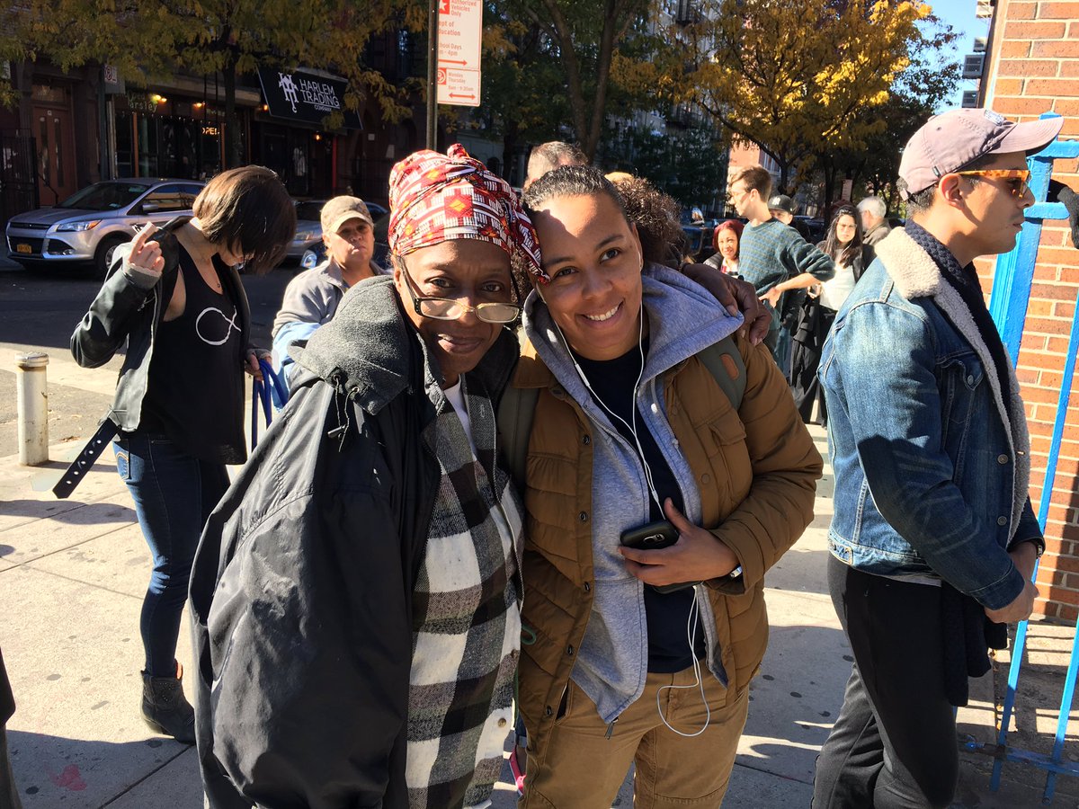 JuanRosa_NYC's tweet photo. Huge line at my poll site, PS 153! Democracy at work #ImWithHer #Election2016 https://t.co/PCeXOzFjOm