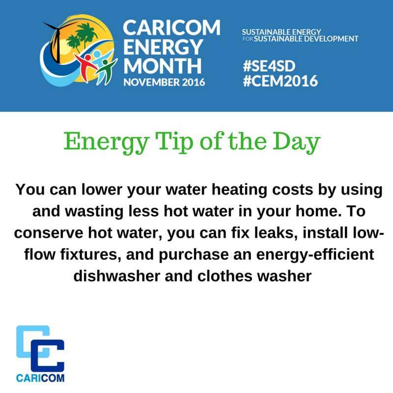 CARICOMEnergy's tweet photo. Tip of the day: Conserve hot water
#CEM2016 #SE4SD #energyefficiency #energysaving https://t.co/n71DmipK7c