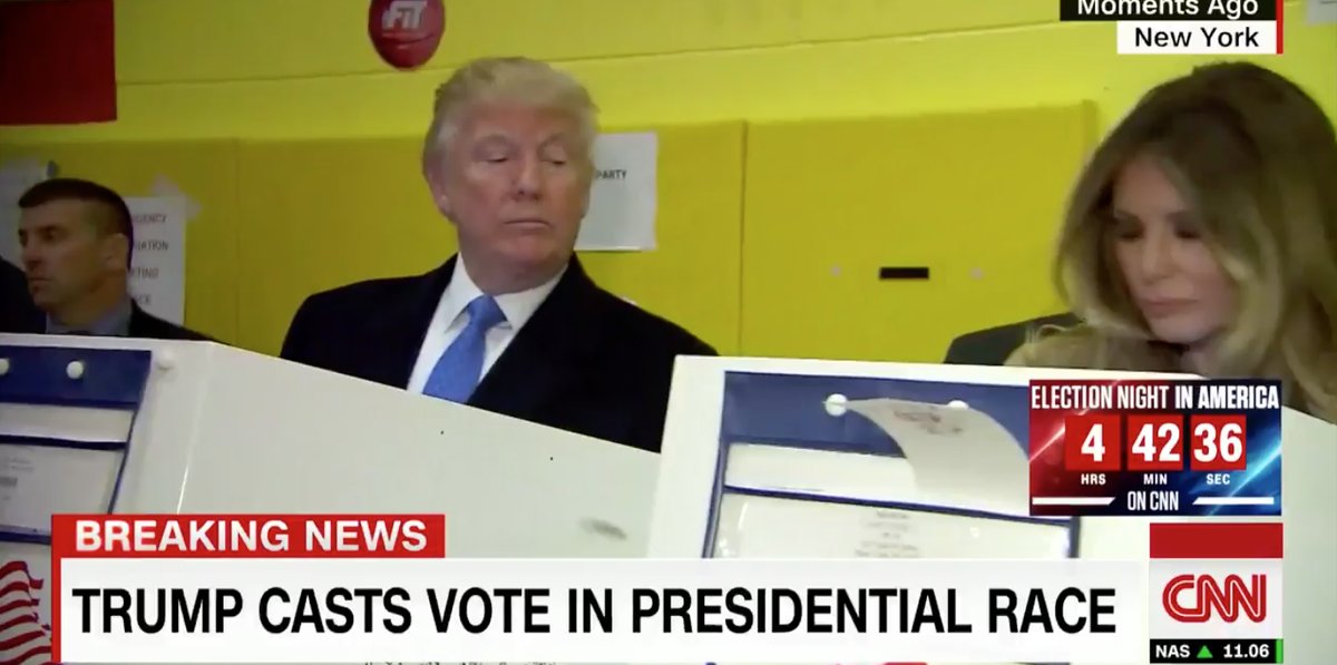 "Donald Trump leads by example, closely poll watching as a suspected illegal immigrant attempts to vote."