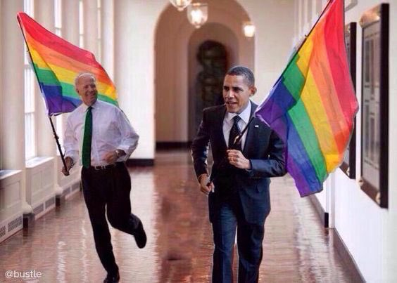 When Obama and Joe Biden ran around the White House with gay pride flags