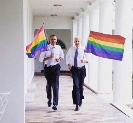 When Obama and Joe Biden ran around the White House with gay pride flags