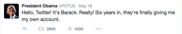 Obama's first tweet