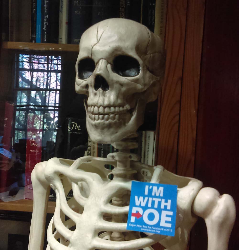 ChrisatthePoe's tweet photo. Dedgar at the #PoeMuseum #RVA #voted for #EdgarAllanPoe this #ElectionDay #VotePoe #MakeAmericaReadAgain #MakeAmericaMacabreAgain #ImWithPoe https://t.co/kzvLZlx4da