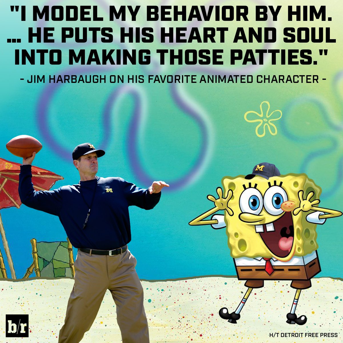 BleacherReport's tweet photo. Jim Harbaugh only aspires to be the very best 😂 https://t.co/kLlGYVME7V