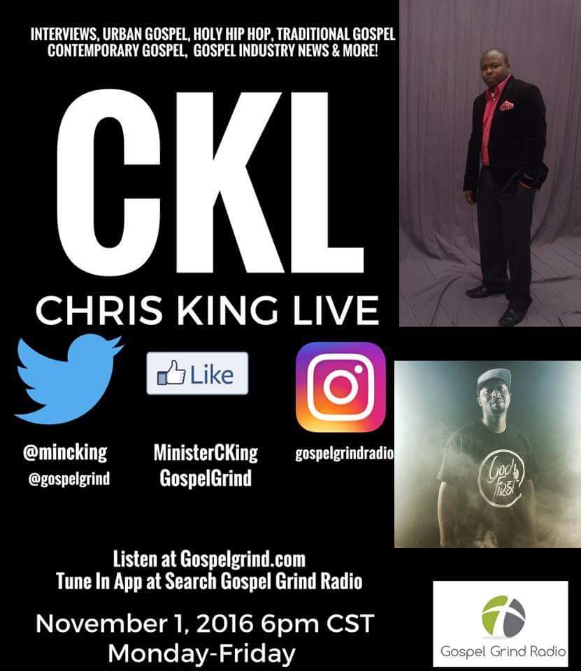 GospelGrind's tweet image. #NowPlaying Chris King Live @mincking on @GospelGrind at GospelGrind.com