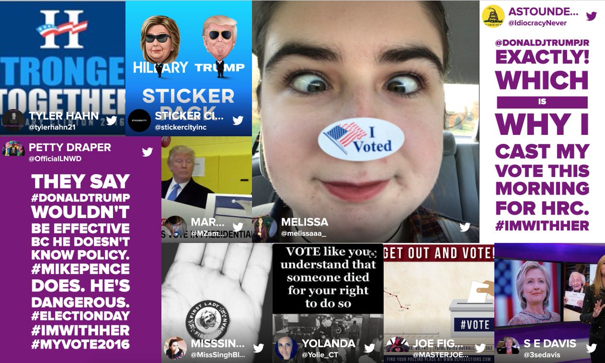 Brenzi1618's tweet photo. https://t.co/6aSBixeQpv

Amazing visual display done by one of our tools at my company @Sprinklr. Tracking #IVOTED #votetrump and #imwithher https://t.co/KzULXIRi67