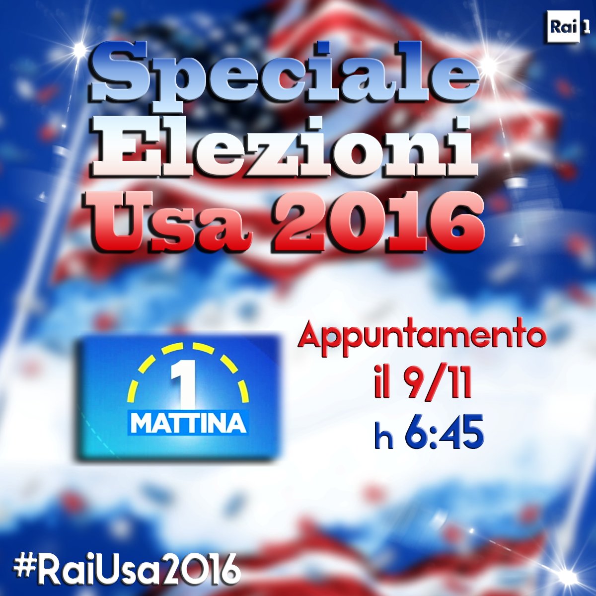 Domani dalle 6,45 #raiUSA2016 #USA2016  da #NewYork e #Washington e in studio <a href="/rulajebreal/">Rula Jebreal</a> <a href="/kwilsonwriter/">Katherine Wilson</a> #patriziathomas <a href="/RaiUno/">Rai1</a>