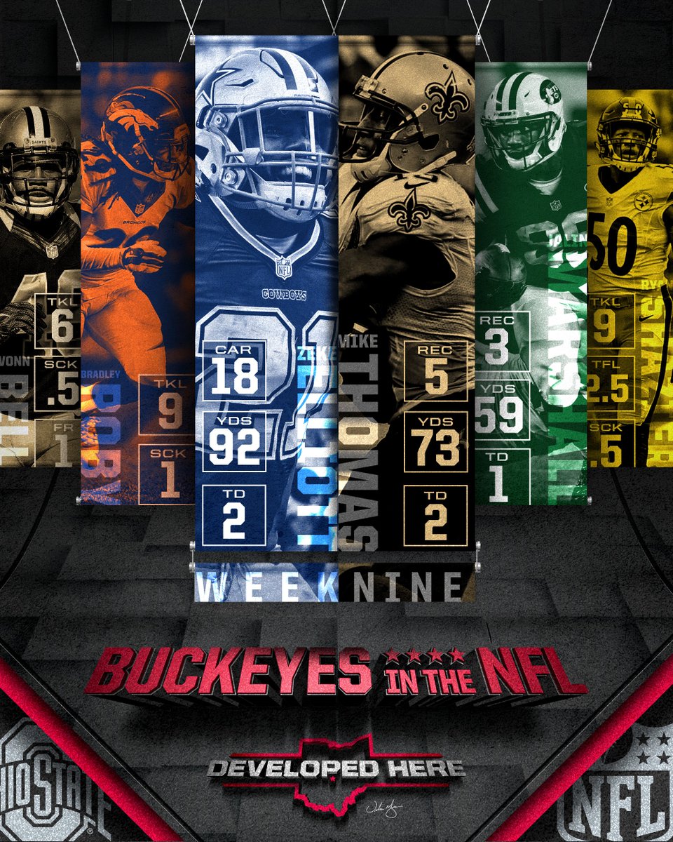 OhioStateFB's tweet photo. A lottttt of touchdowns this week for the former Buckeyes in the #NFL 🙌

📝 | https://t.co/8qWYuRDFzp https://t.co/ztZL8ennVs