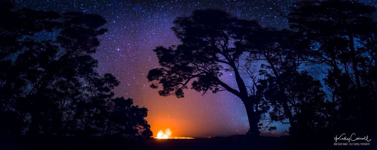 GuamAtNight's tweet image. Night skies and the Halema‘uma‘u Crater of the Kīlauea Volcano at Hawaii Volcanoes National Park. @FindYourPark @NatlParkService
