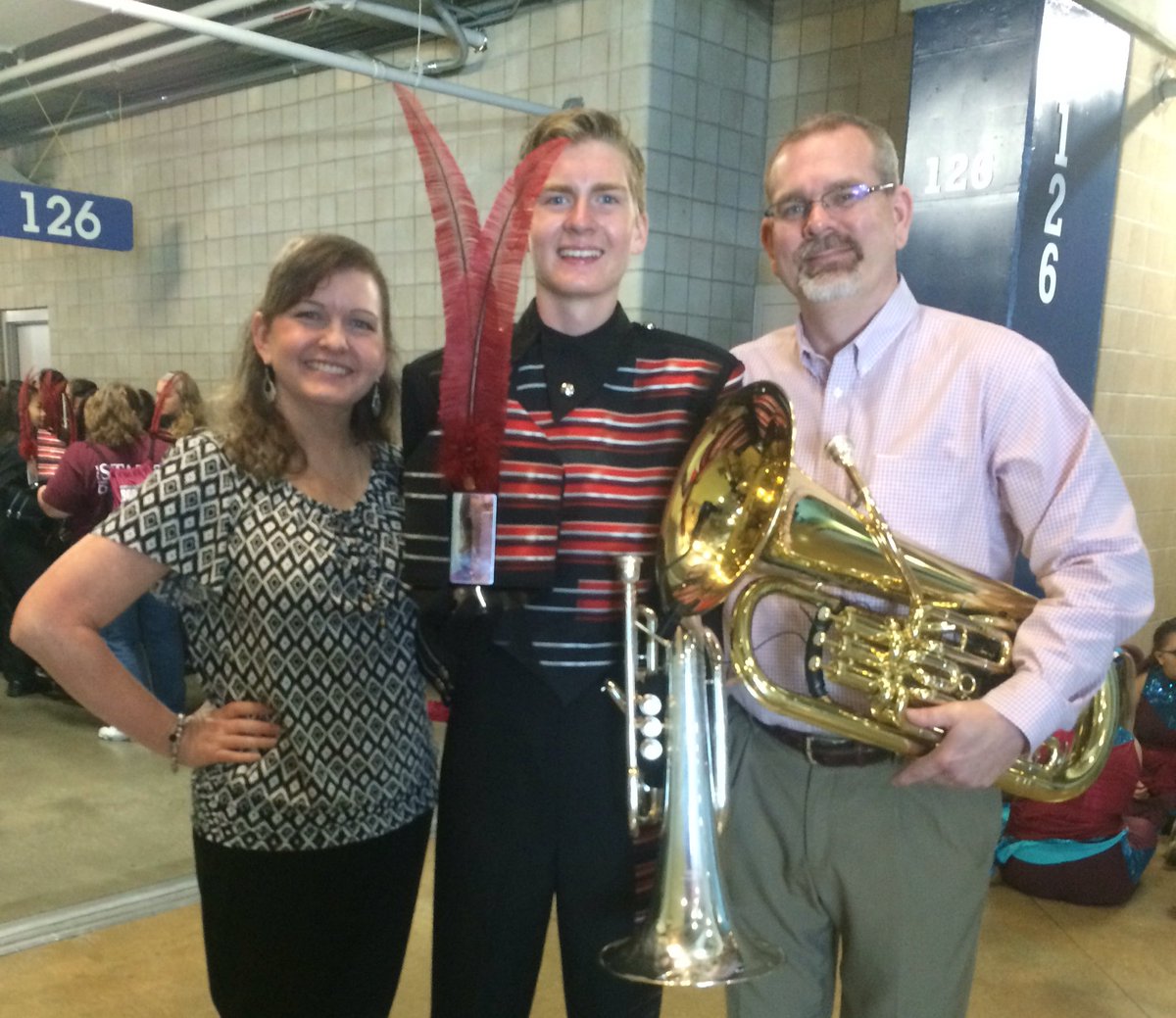 dena_morrison's tweet photo. Found our favorite guy after Cy-Fair's performance this morning. They did great!! #statemarchingcontest #proudparents #euphsrock #BFND https://t.co/POi00vuuiS
