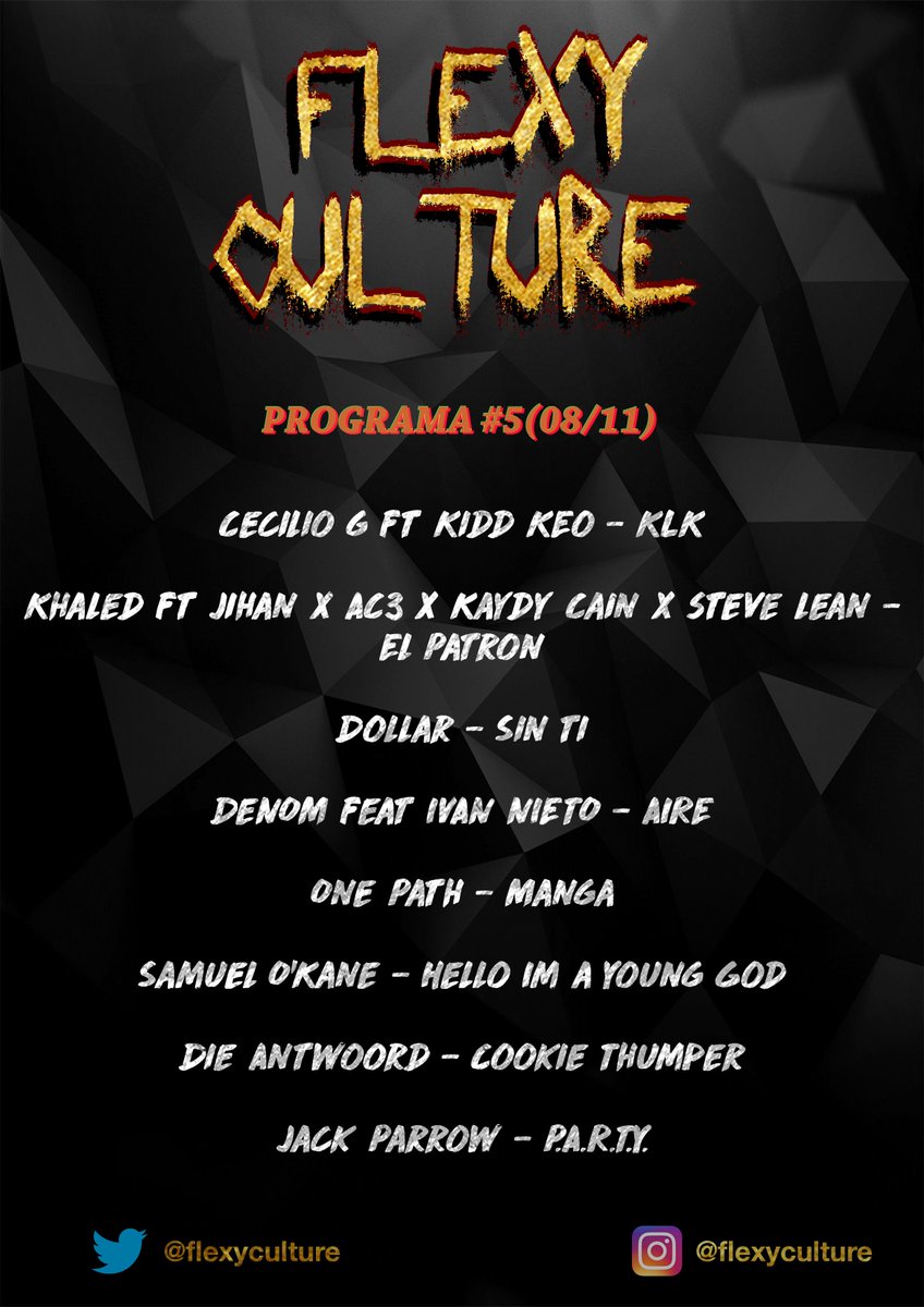 FlexyCulture's tweet photo. ¡Aquí tenéis la playlist de esta semana! https://t.co/k2DP6hzbPJ