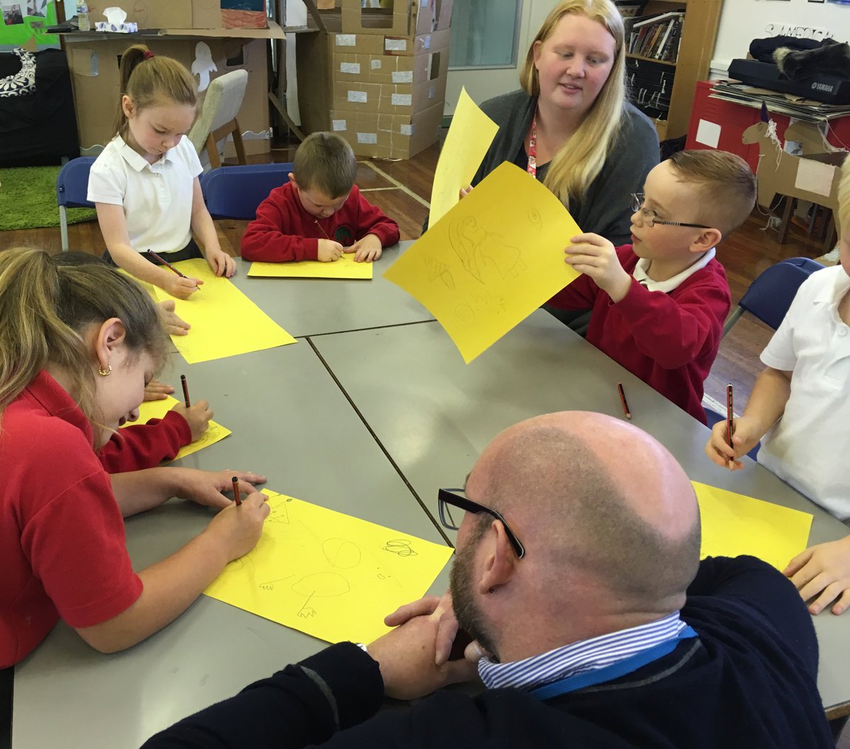 root2wing's tweet image. It was time for Ash class to have a go at the #shapegame today. &quot;It&apos;s funny I made a dinosaur!&quot; #drawing #imagination #play #fun #school