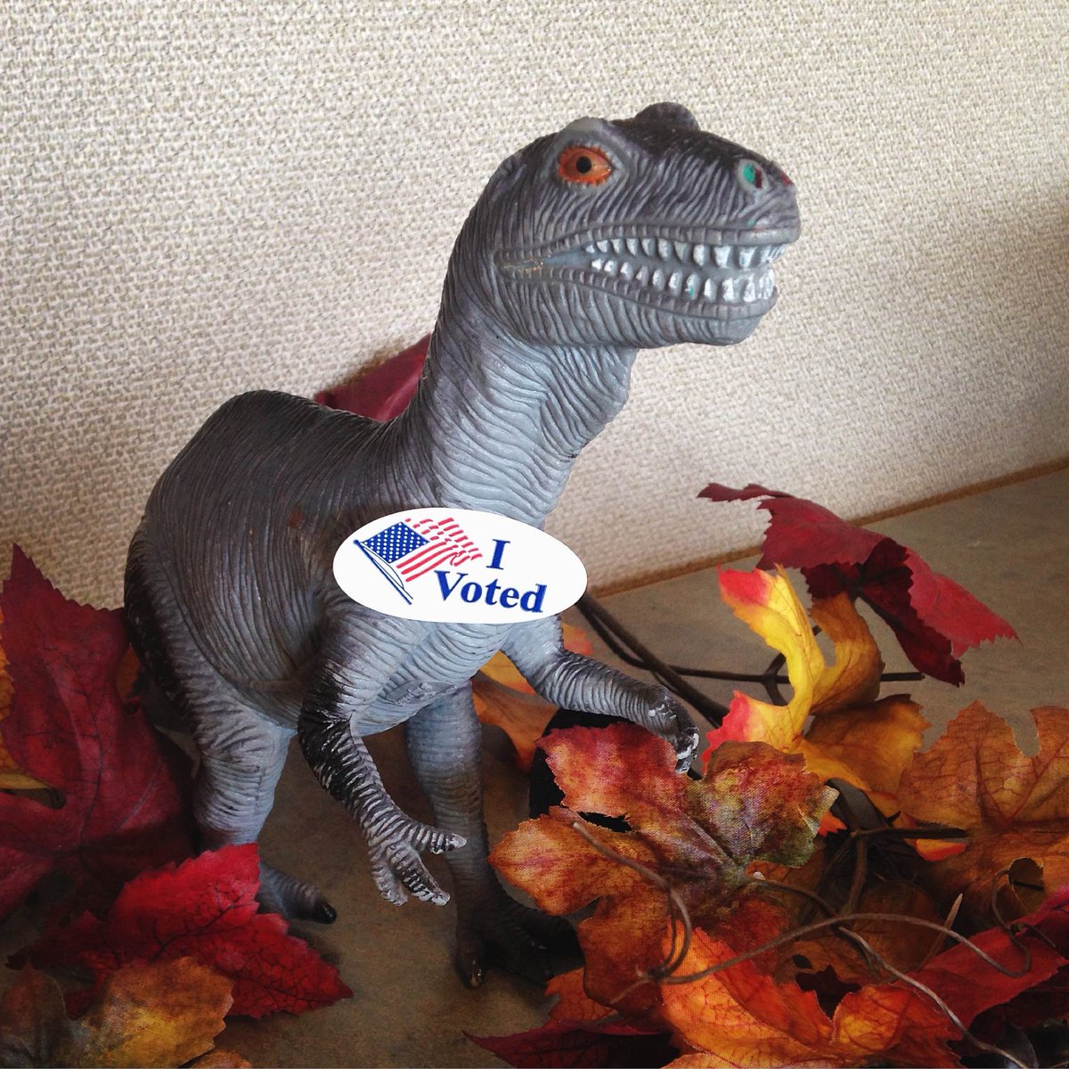 ArtsRapidCity's tweet photo. You don't have to be a dinosaur to do your civic duty – get out there and #VOTE! #ElectionDay #RCartlove https://t.co/xSNRUiPWjC