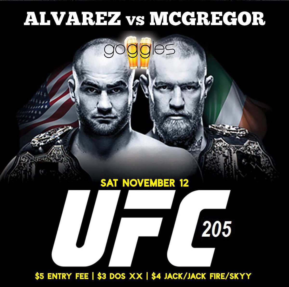 SABeerGoggles's tweet photo. For the first time in history, UFC is going to Madison Square Garden!! Watch live at Beer Goggles this Saturday!! #BeerGogglesUFC https://t.co/5AiTxBzTGV