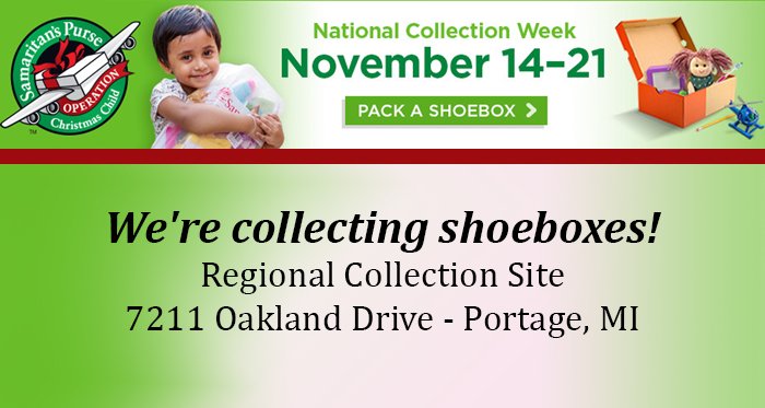 StMichaelLuther's tweet photo. SMLS will be a regional collection site for Operation Christmas Child during the week of 11/14 #OperationChristmasChild #packthoseboxes https://t.co/M2gDieRk8b