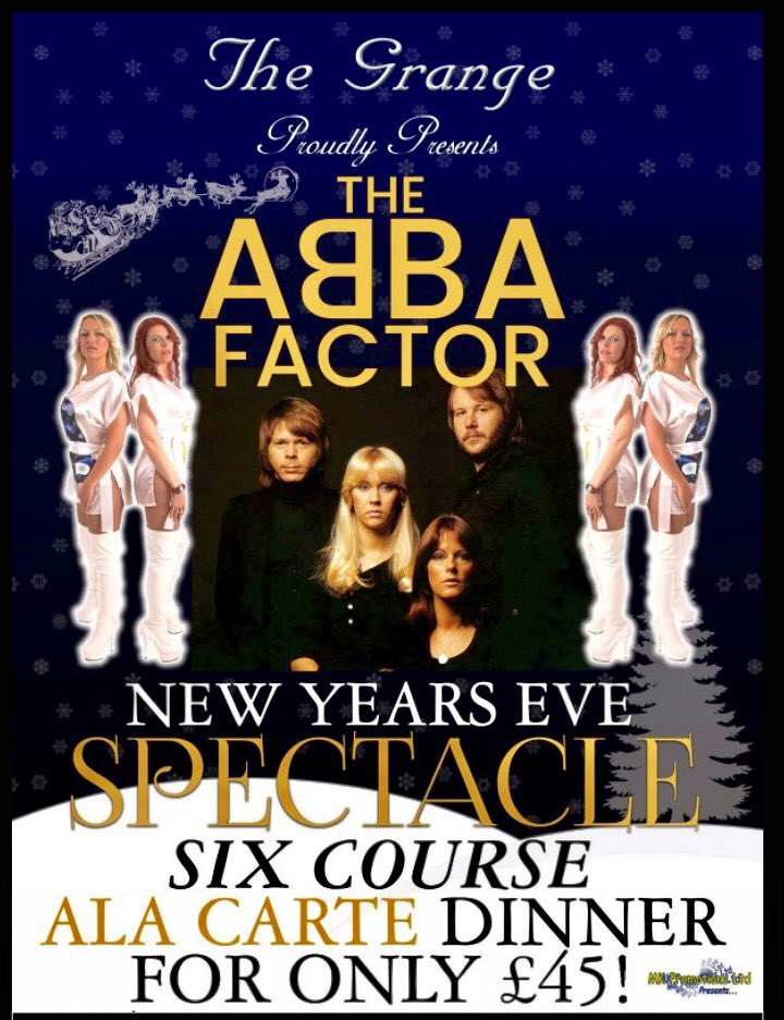 Join us for #newyearseve gr8 #food gr8 #service gr8 #entertainment see in #2017 with a bit of #Abba #book early to avoid #disappointment