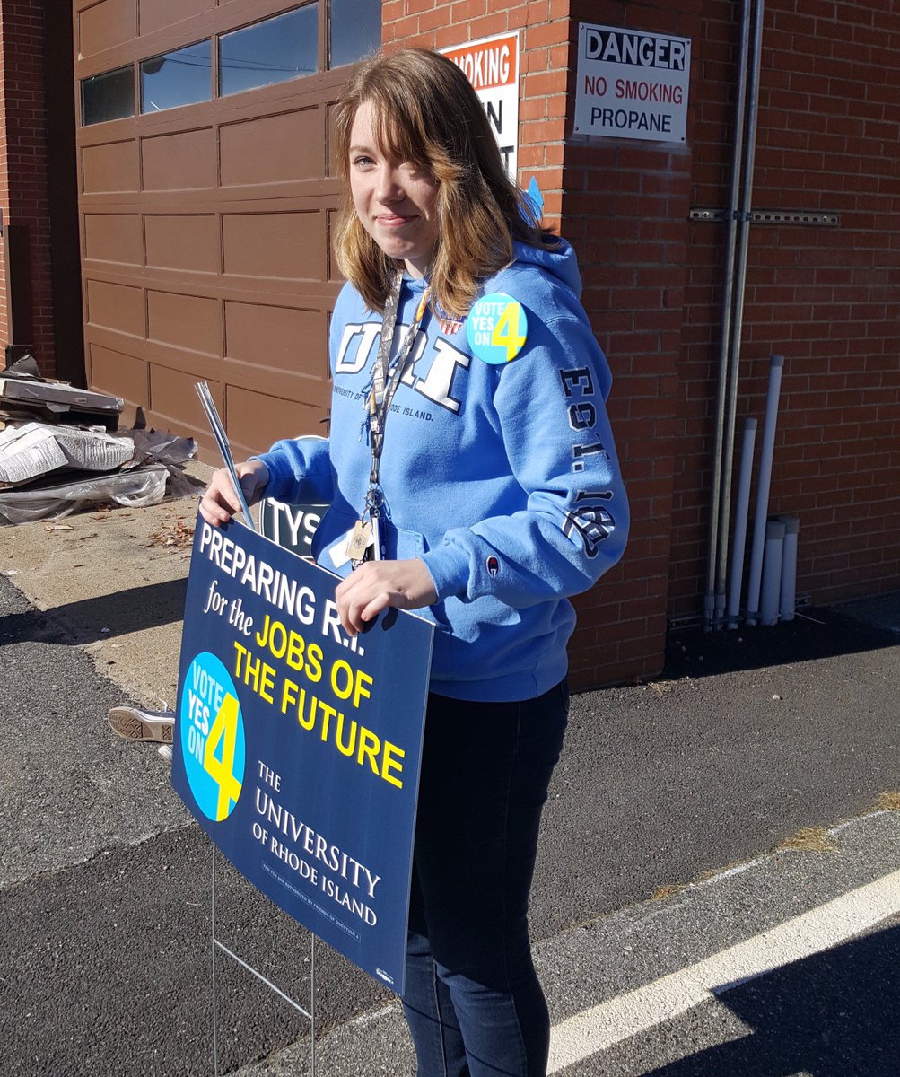 Special thanks to URI student Caleigh Duffy &amp; our #yeson4RI volunteers who are helping out at the polls today!