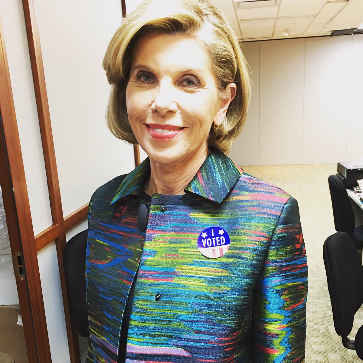 Diane voted.  You should too!  #TheGoodWife #thegoodfight #vote #lockart