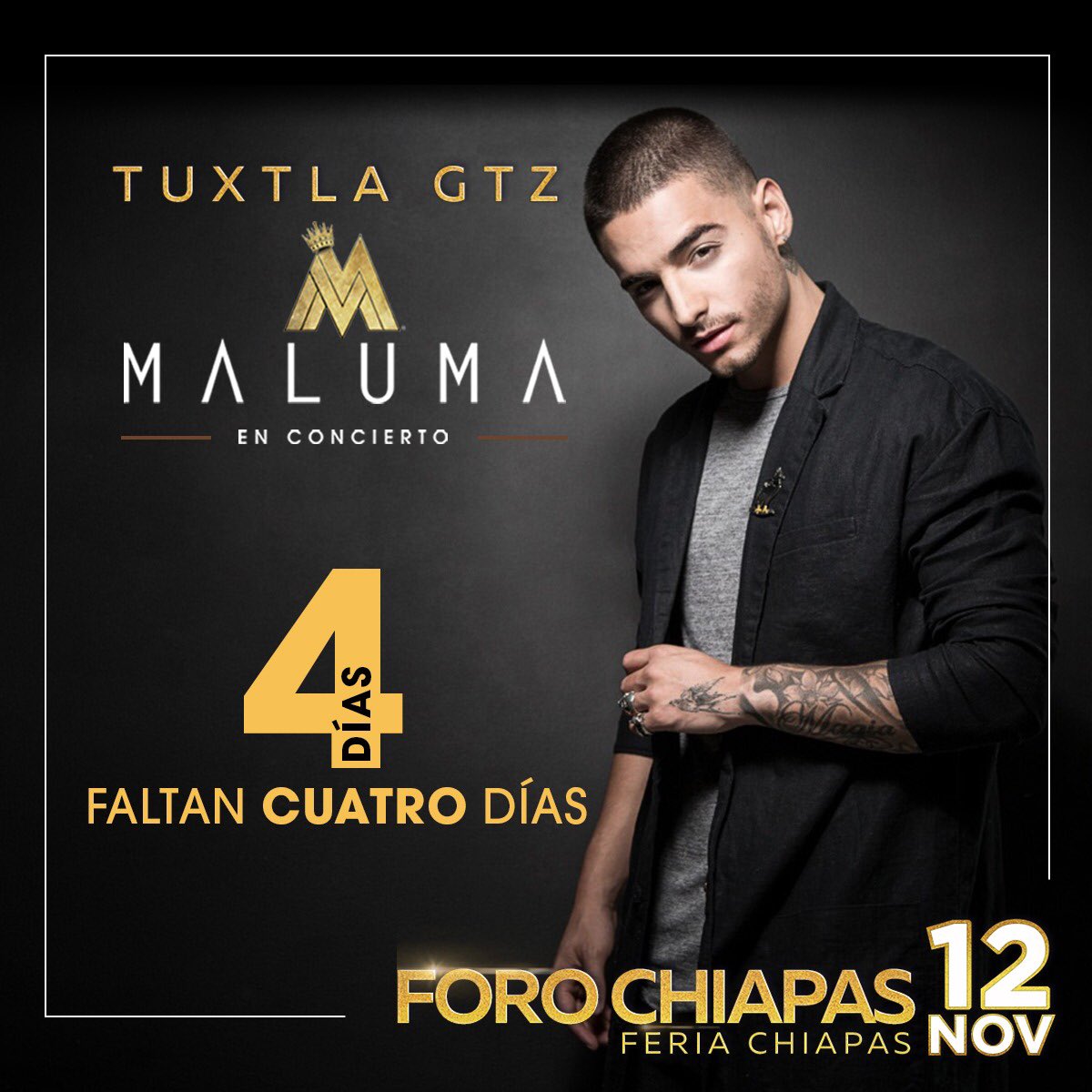 maluma_tux_gtz's tweet photo. ¡¡SOLO FALTAN CUATRO DÍAS!!
¡¡¡¡ADQUIERE YA TUS BOLETOS!!!!
¿TE LO VAS A PERDER?
#PBDBWorldTour #MalumaEnTuxtla #MalumaEnConcierto https://t.co/48Vcx5yJ6f