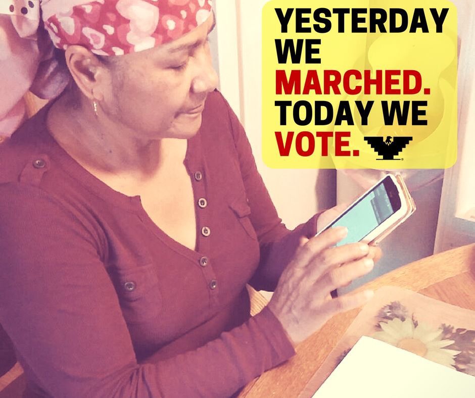 ufwfoundation's tweet image. YESTERDAY WE #MARCHED TODAY WE #VOTE.
Today we vote for our #families. Today we vote for our #rights. Si Se Puede!
 #GOTV  #CampesinosVotan